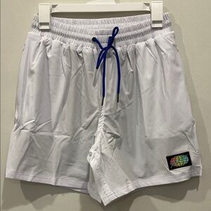 NEW Slunks - White Shorts with Blue Drawstring